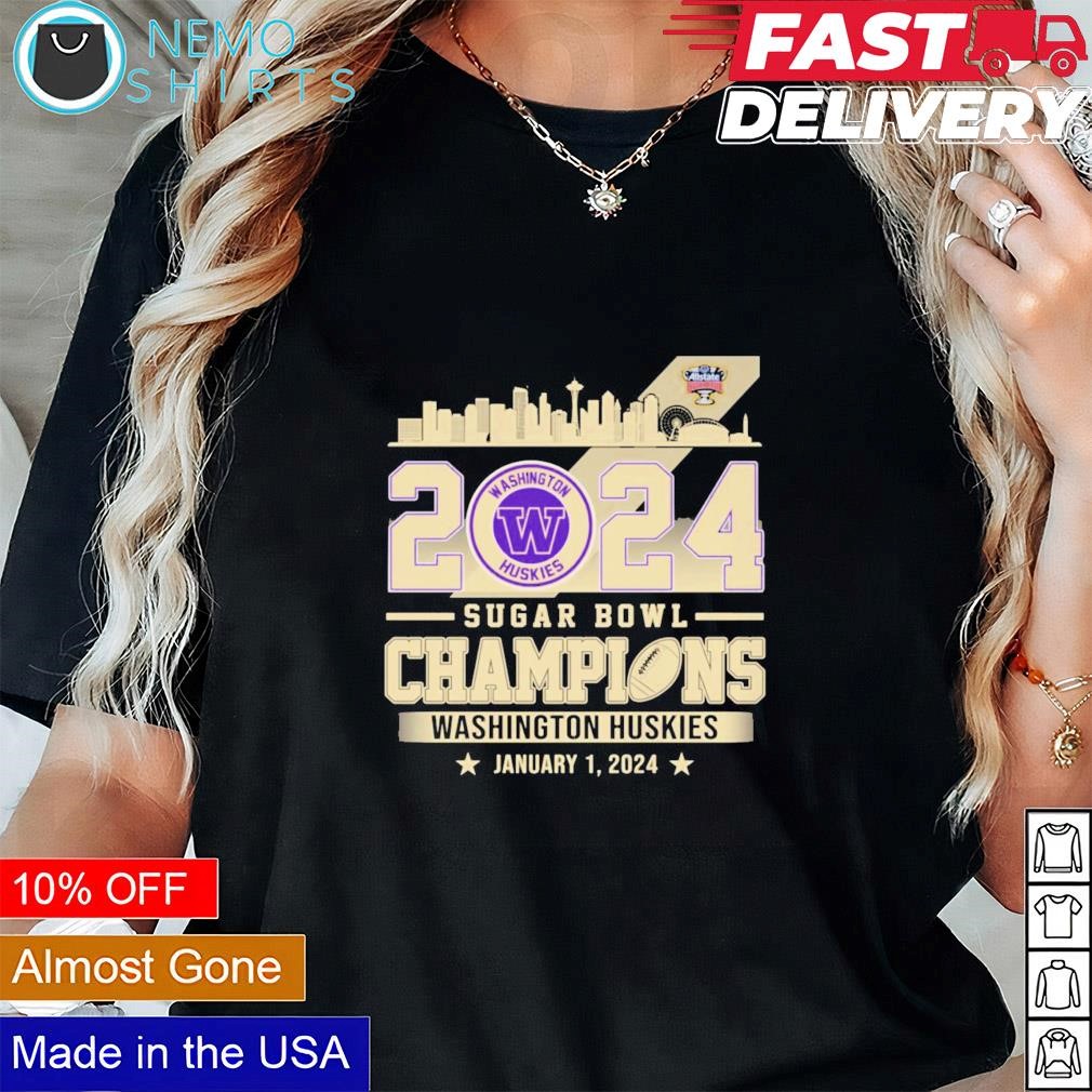 Washington Huskies 2024 Sugar Bowl champions city skyline shirt