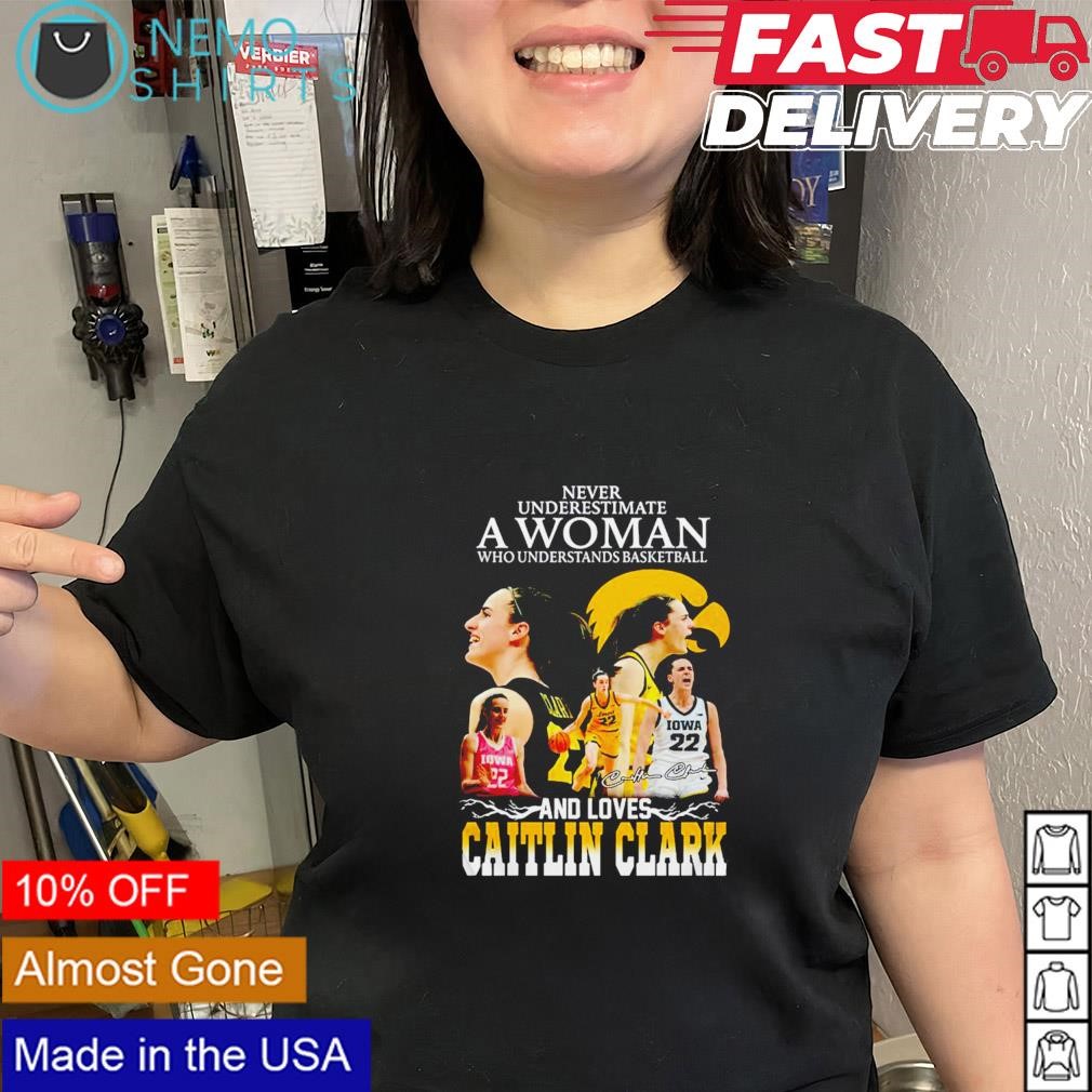 Never underestimate a woman who understands basketball and love Caitlin  Clark shirt, hoodie, sweater and v-neck t-shirt