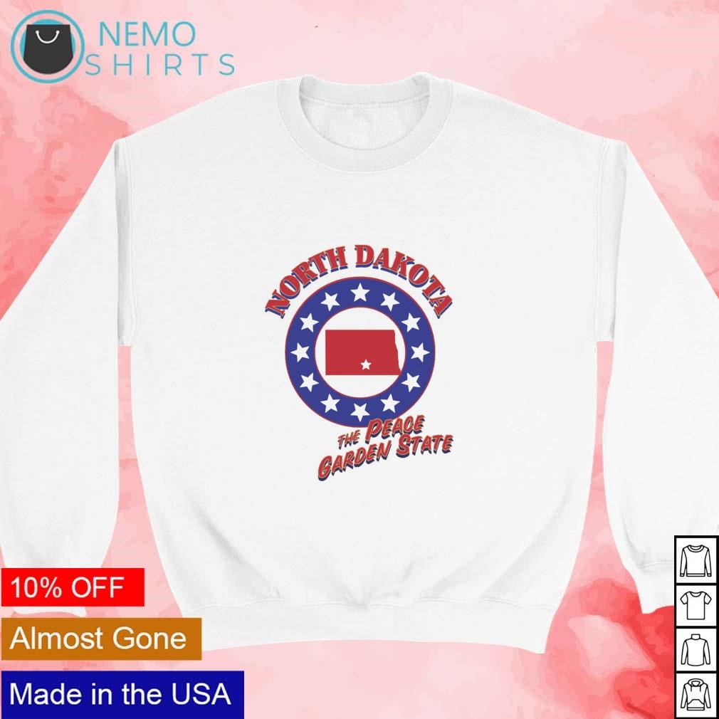 North Dakota the peace garden state shirt new mockup white sweater