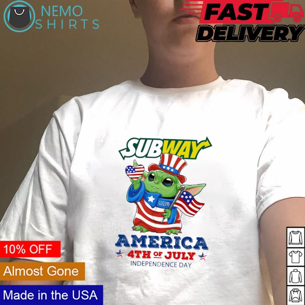 Subway Baby Yoda America 4th of July Independence Day shirt, tee, tops \u0026  Apparel, image size:1010x1010