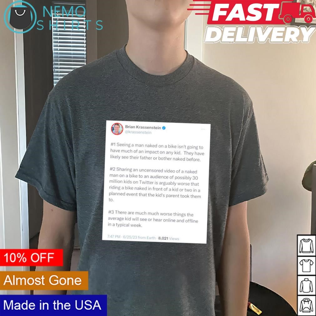 Brian Krassenstein seeing a man naked on a bike shirt, hoodie, sweater and  v-neck t-shirt