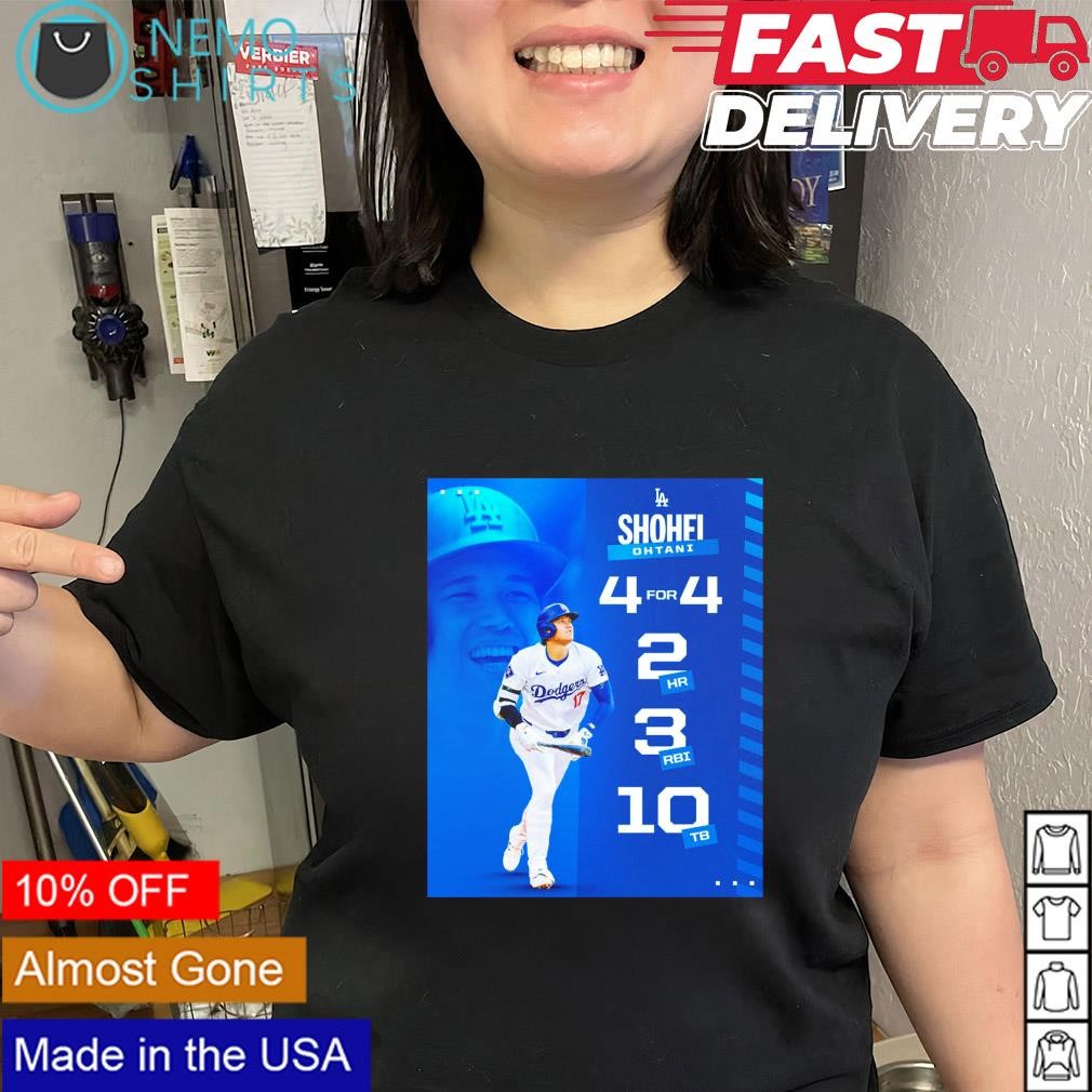 Shohei Ohtani LA Dodgers 4 for 4 2 HR 3 RBI 10 TB Blackshirt