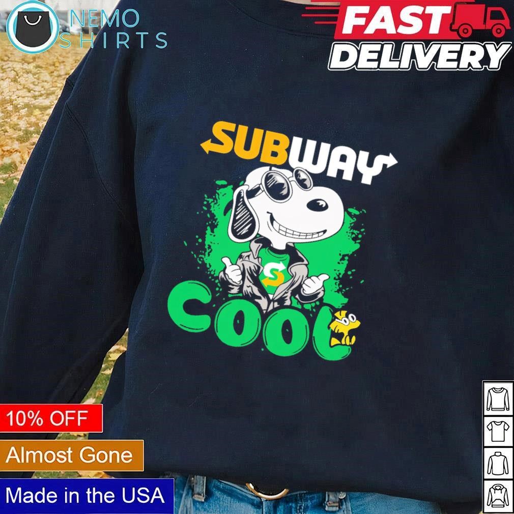 Snoopy and Woodstock cool Subway logo shirt hoodie sweater and v neck t shirt