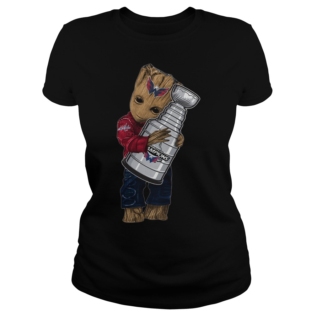 Baby Groot hug NHL Washington Capitals Stanley Cup shirt hoodie