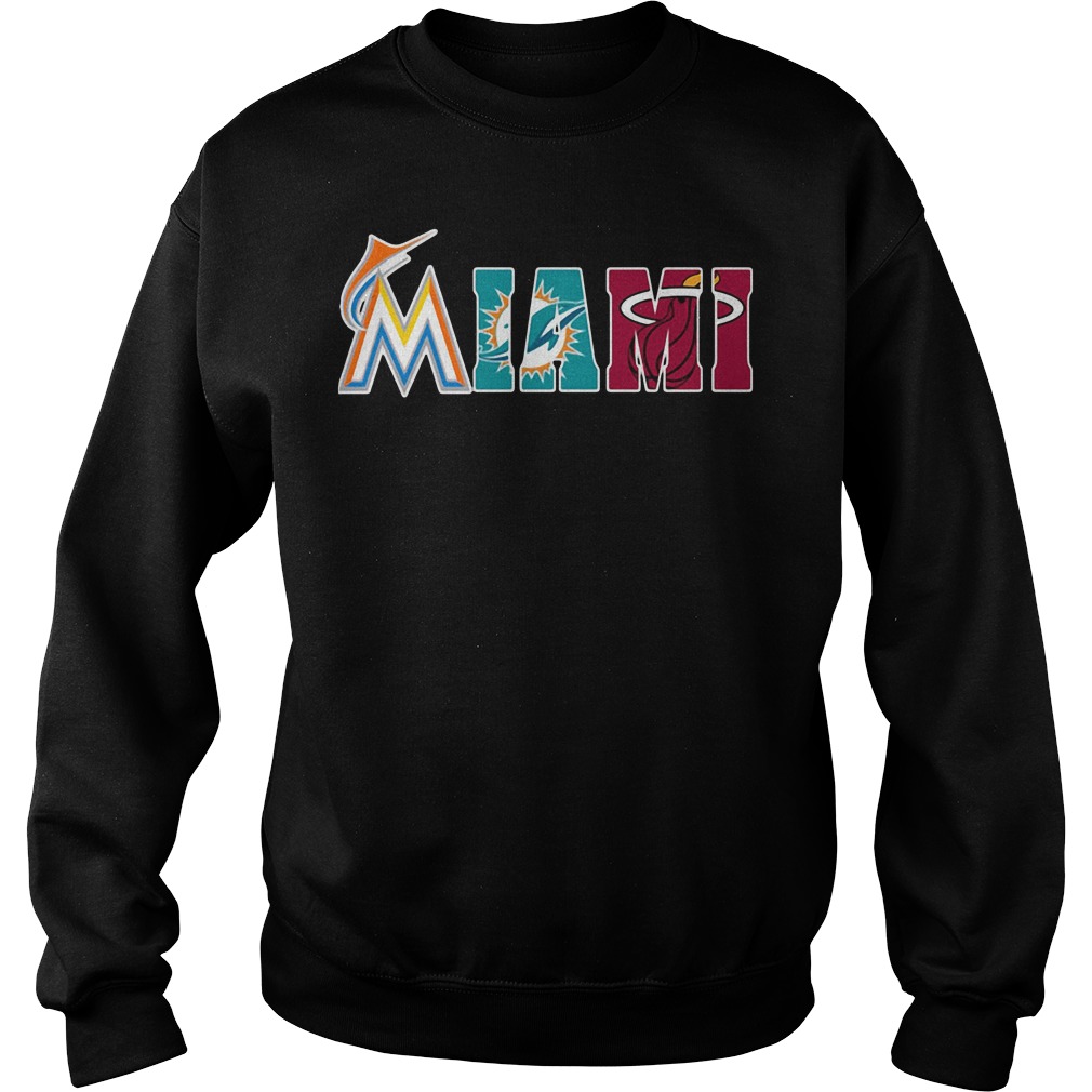 Miami Marlins Miami Heat Miami Dolphins Miami city of Champions 2022 shirt,  hoodie, sweater, long sleeve and tank top