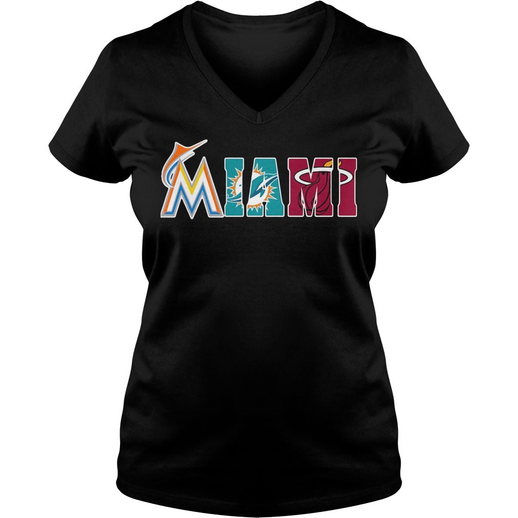 Miami Marlins Miami Dolphins Tiny Heart Shape 2023 T Shirt - Limotees