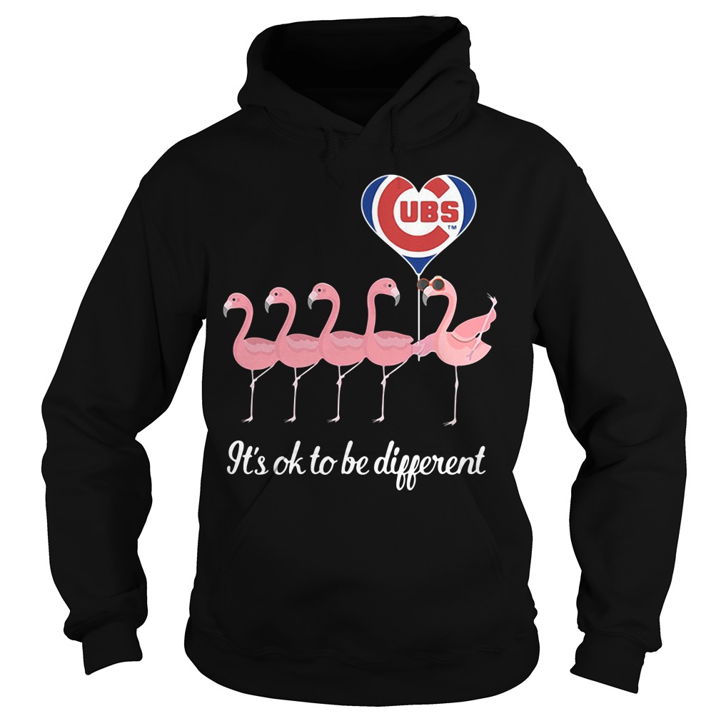 Flamingo love Chicago Cubs It's ok to be different shirt and hoodie