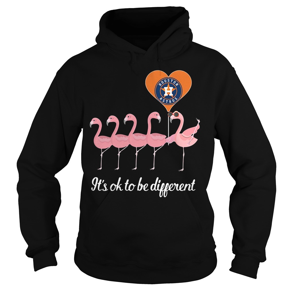Flamingo love Houston Astros It's ok to be different shirt and hoodie