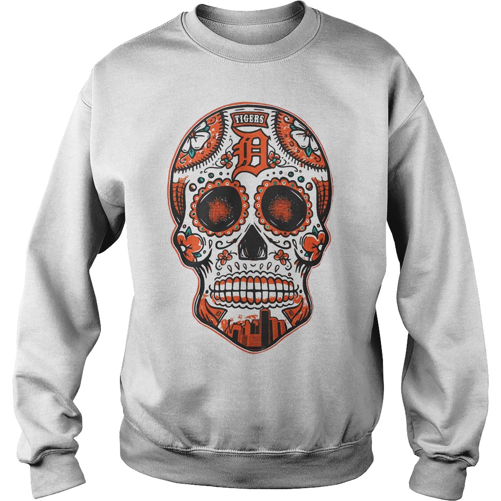 Detroit Tigers skull shirt, hoodie, sweater and v-neck t-shirt