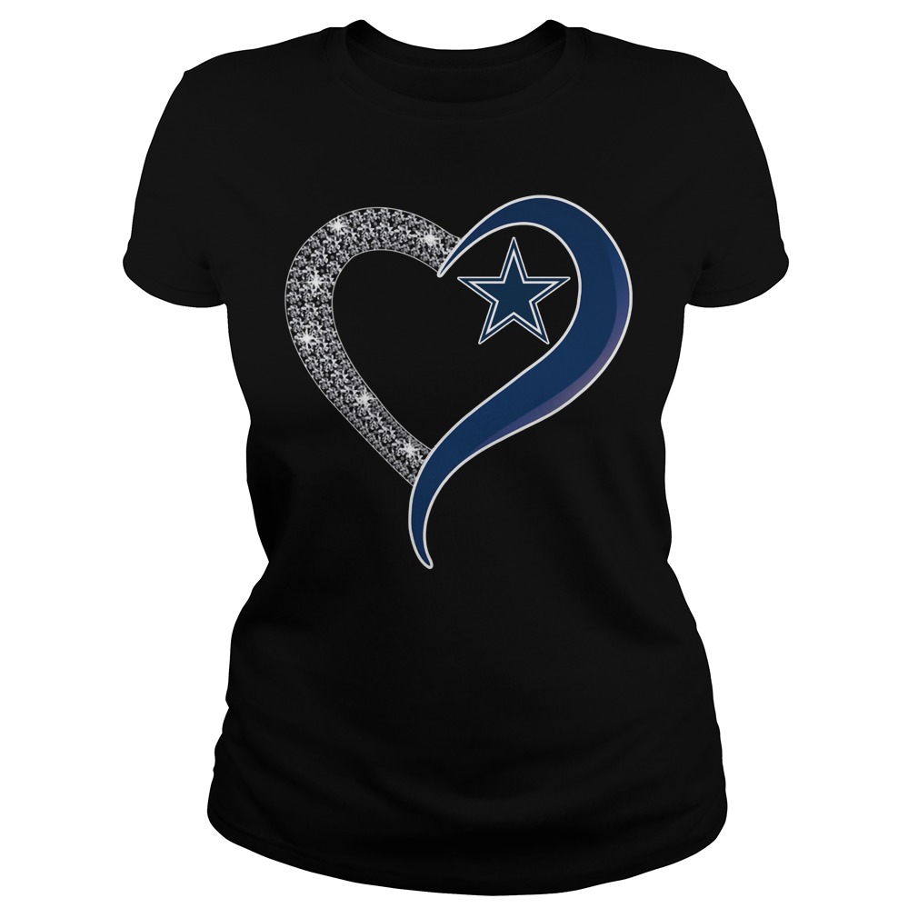 Diamond Dallas Cowboys heart shirt, ladies shirt, hoodie and sweater