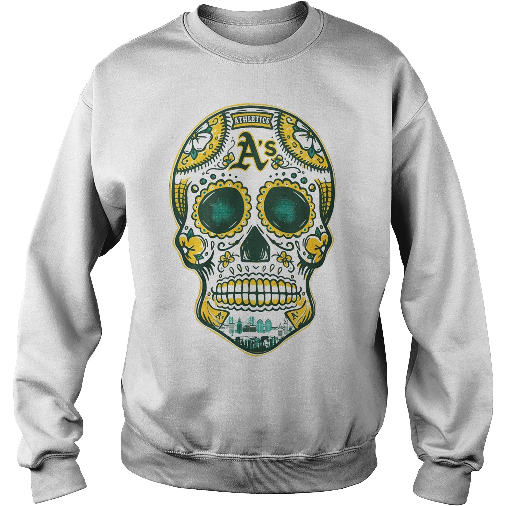 Oakland Athletics skull shirt, hoodie, sweater and v-neck t-shirt