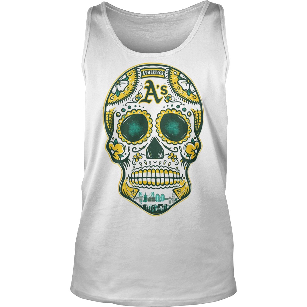 oakland a's skull shirt