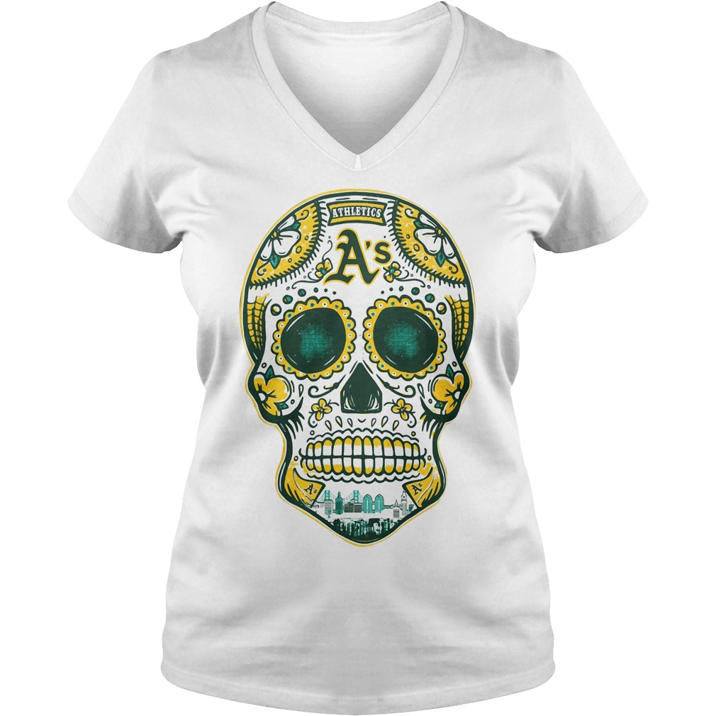 Oakland Athletics skull shirt, hoodie, sweater and v-neck t-shirt