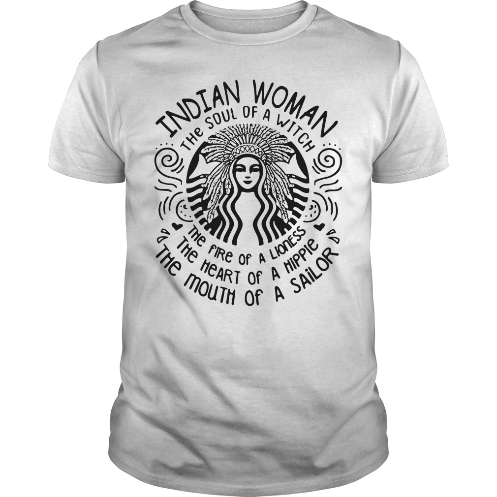 Indian Woman the soul of a witch the fire of a lioness Guys shirt