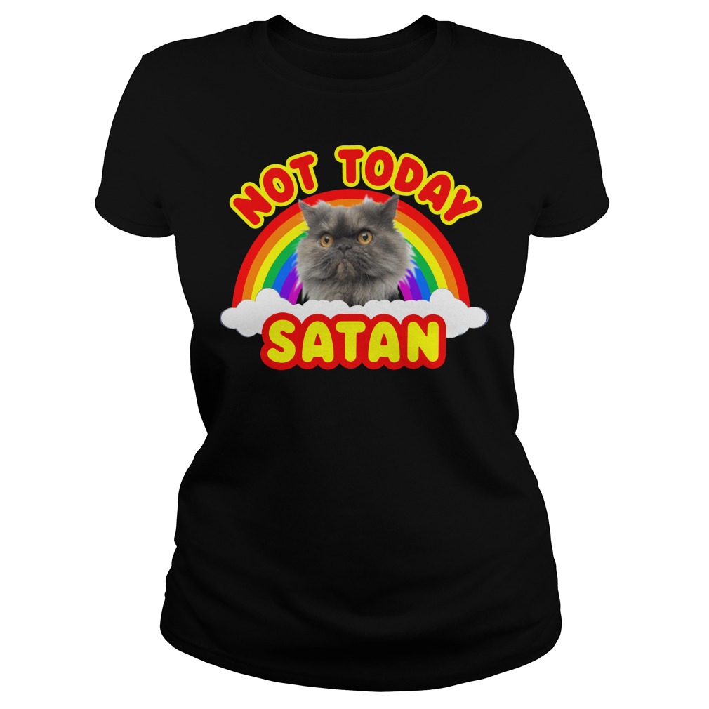 Not Today Satan T-Shirt Rainbow Cat Death Metal Not Today Satan T-Shirt Rainbow Cat Death Metal