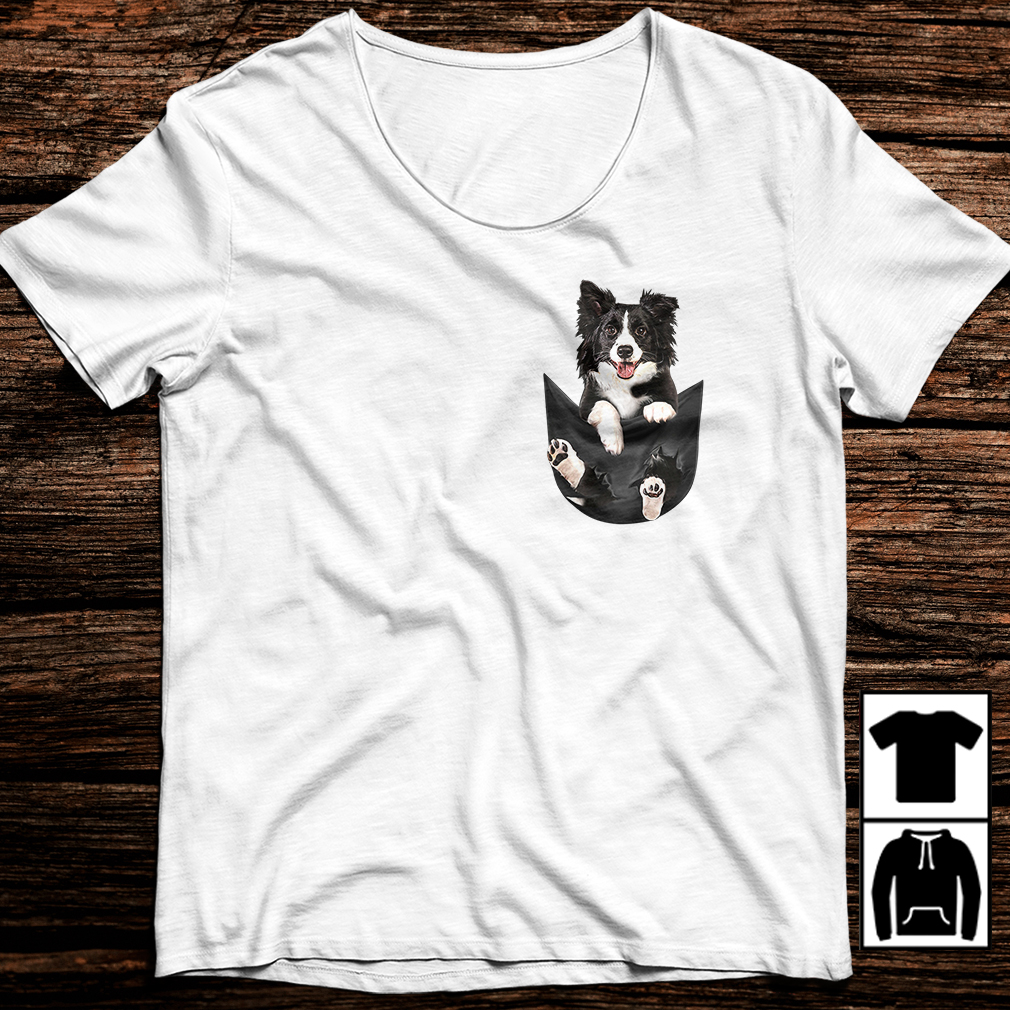 border collie in pocket t shirt