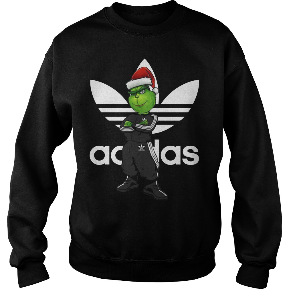 Santa Grinch Adidas Christmas ugly sweater, shirt, hoodie, longsleeve tee