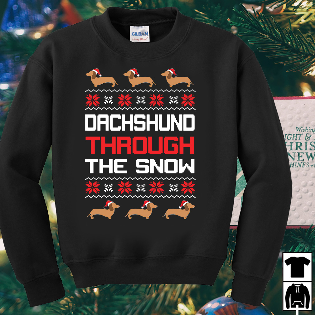 dachshund through the snow christmas sweater