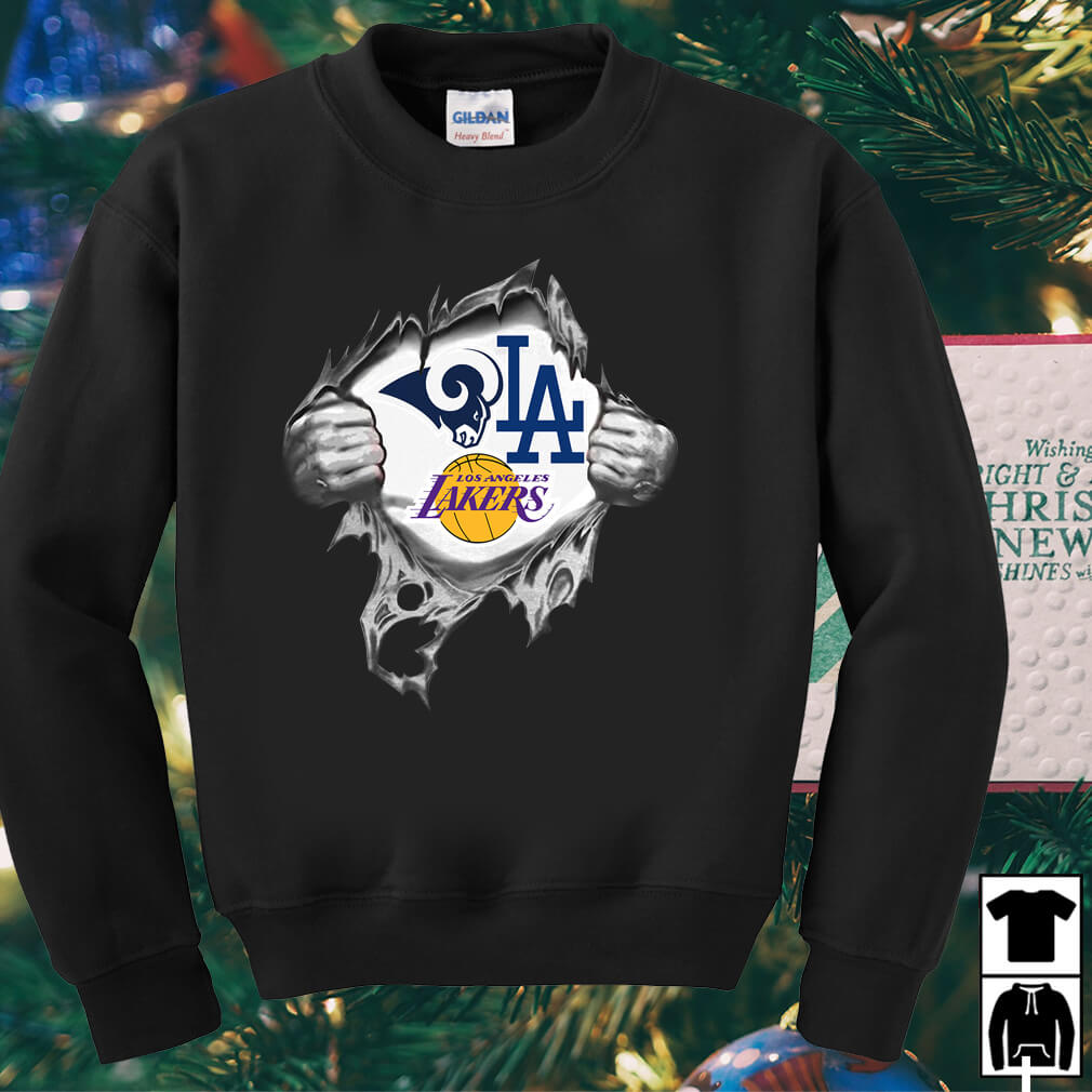 Los angeles Dodgers rams Lakers T-shirt, hoodie, sweater, long sleeve and  tank top