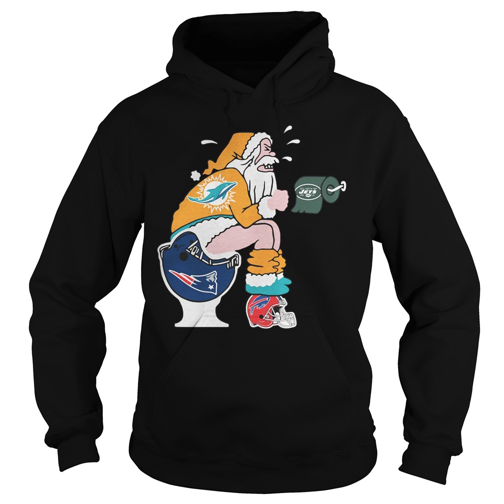 Santa Claus Miami Dolphins toilet Christmas sweater, shirt and hoodie