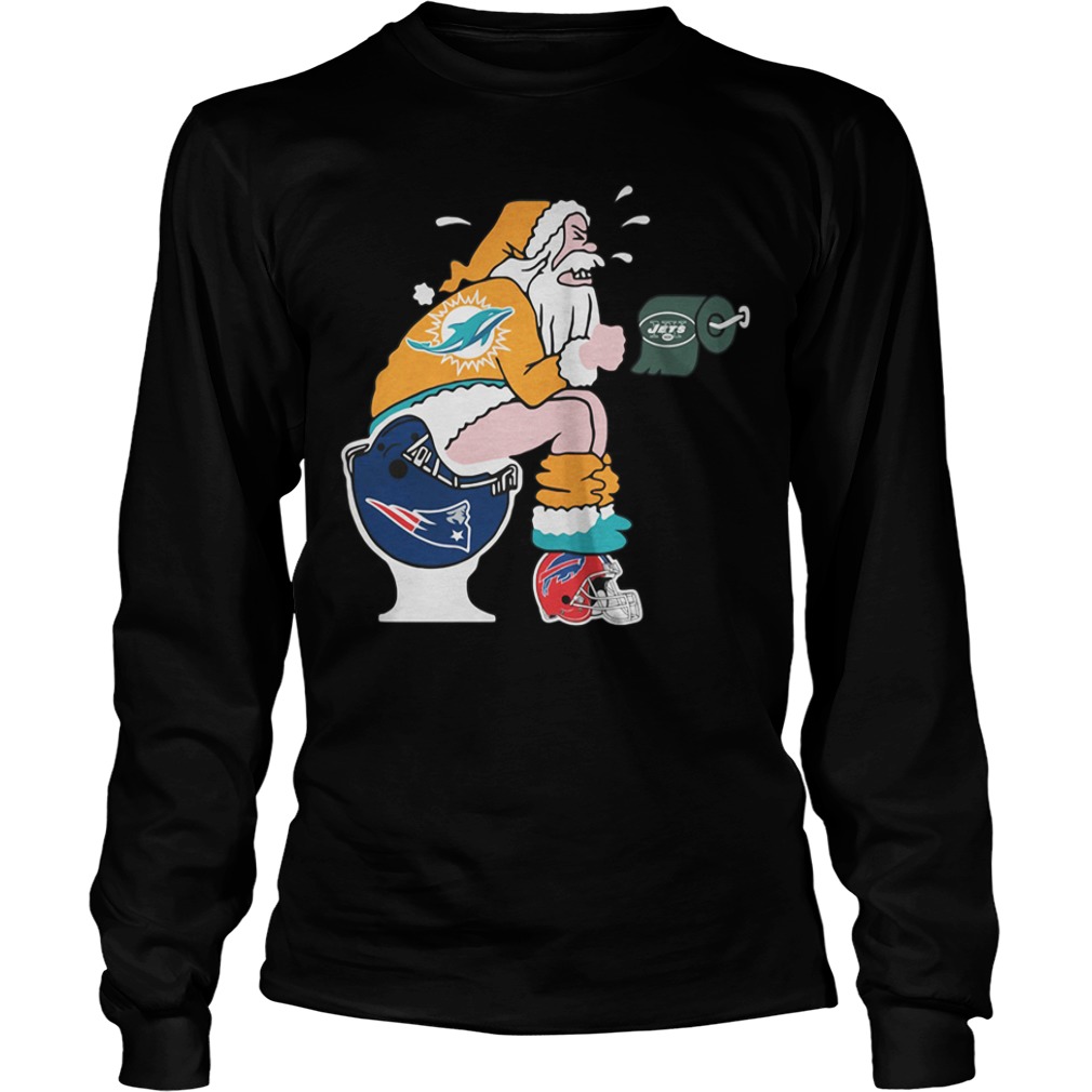 Santa Claus Miami Dolphins toilet Christmas sweater, shirt and hoodie