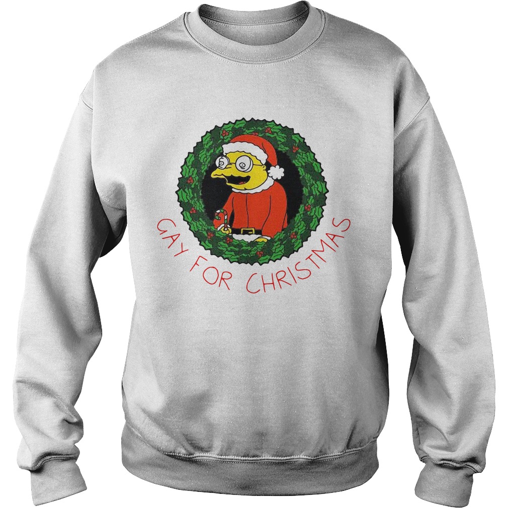 Santa Hans Moleman gay for Christmas sweater, shirt and longsleeve tee