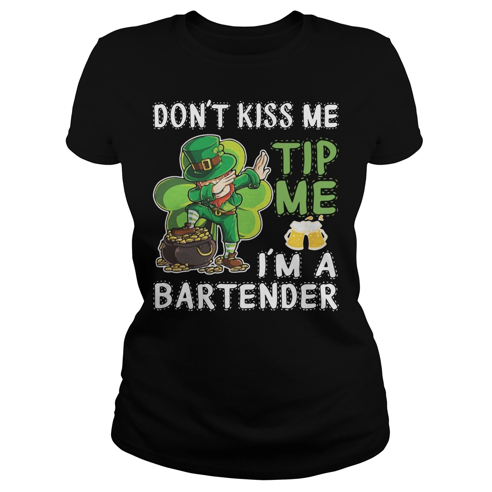 Leprechaun Don't Kiss Me Tip Me I'm A Bartender Tank Top