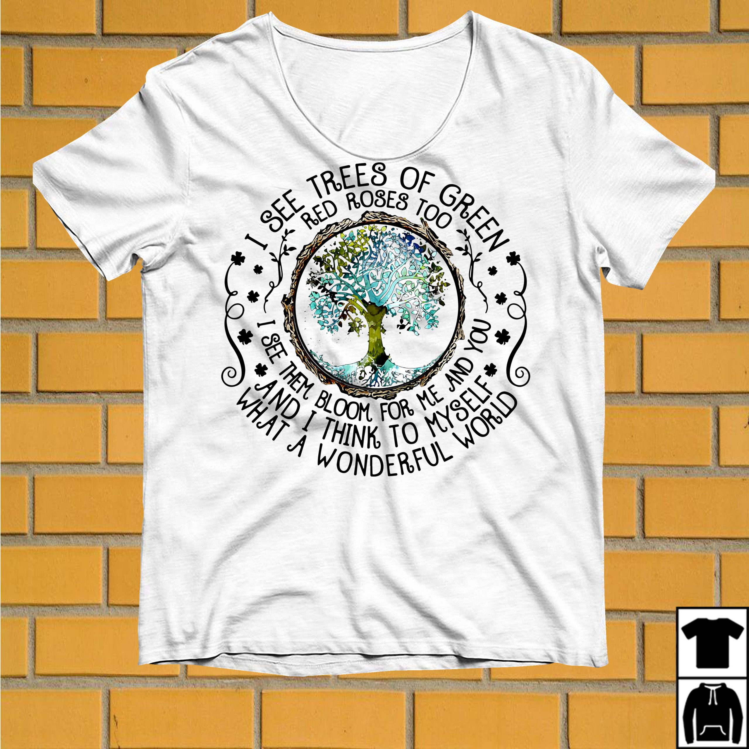 I See Trees of Green Red Roses Too What A Wonderful World Essential T-Shirt  for Sale by GeorgeArutledg