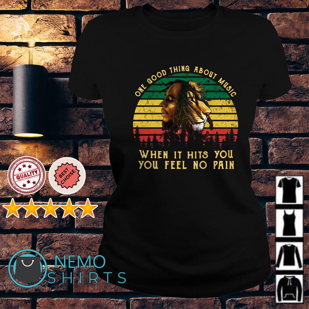 Bob Marley One good thing about music when it hits you vintage shirt