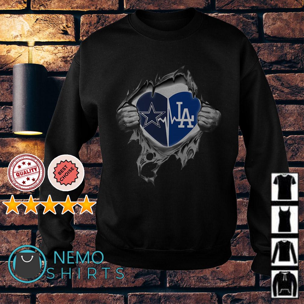 Dallas Cowboys and Los Angeles Dodgers inside me shirt and hoodie