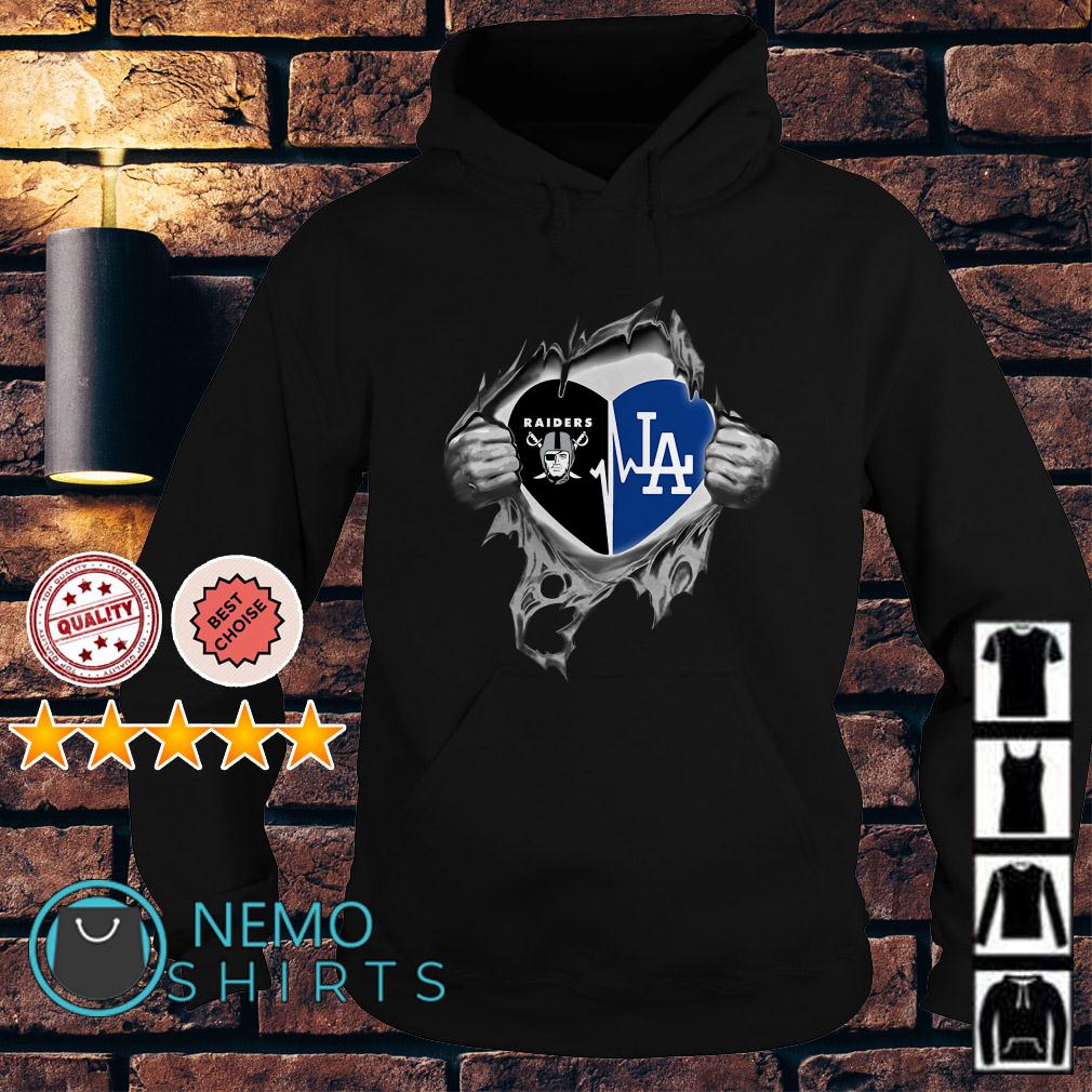 Oakland Raiders inside my heart Los Angeles Dodgers shirt, hoodie