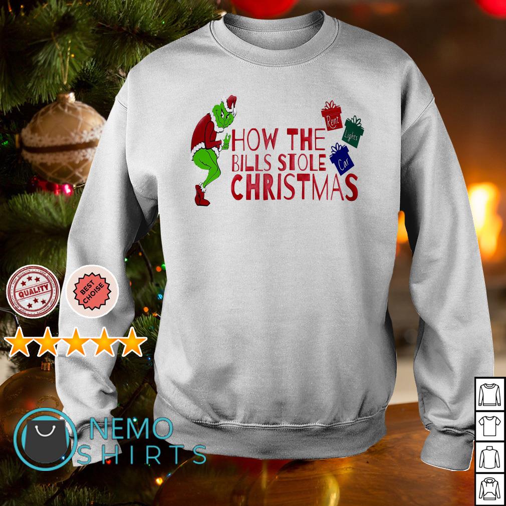 Grinch how the bills stole Christmas rent lights car sweatshirt