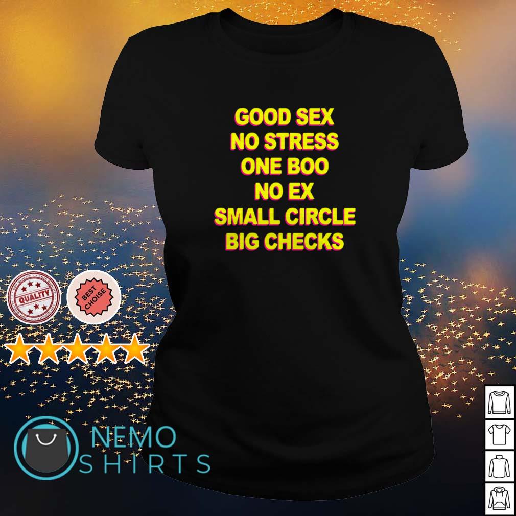 Good sex no stress one boo no ex small circle big checks shirt