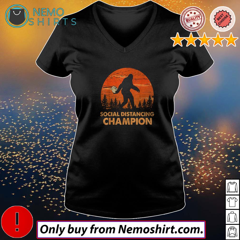 Vintage Bigfoot And Toilet Paper Social Distancing Champion T-Shirt Vintage Bigfoot And Toilet Paper Social Distancing Champion T-Shirt