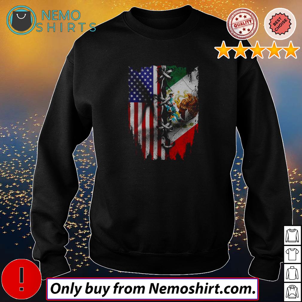 America Flag and Mexican Flag shirt hoodie sweater and v neck t