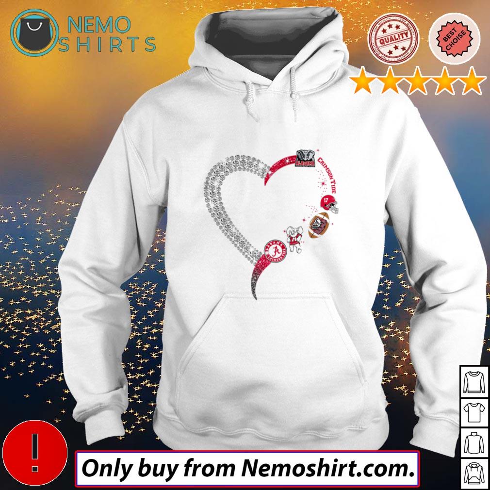 Crimson Tide Alabama love heart bling shirt, hoodie, sweater