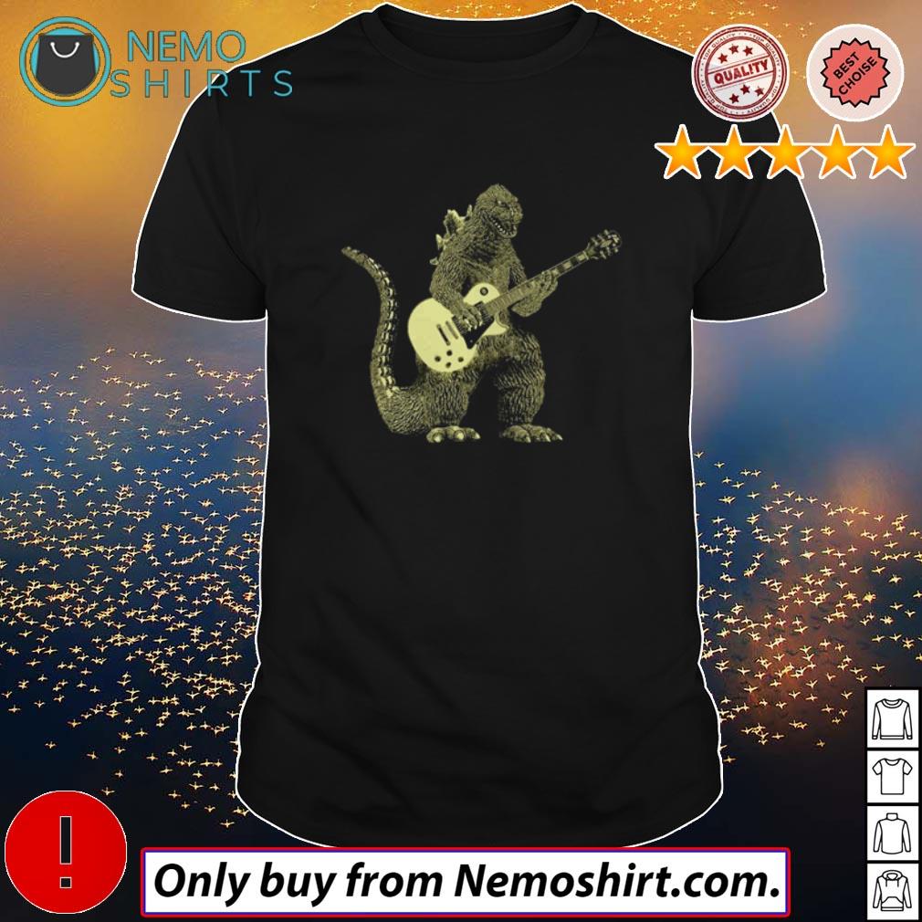 godzilla playing guitar t shirt