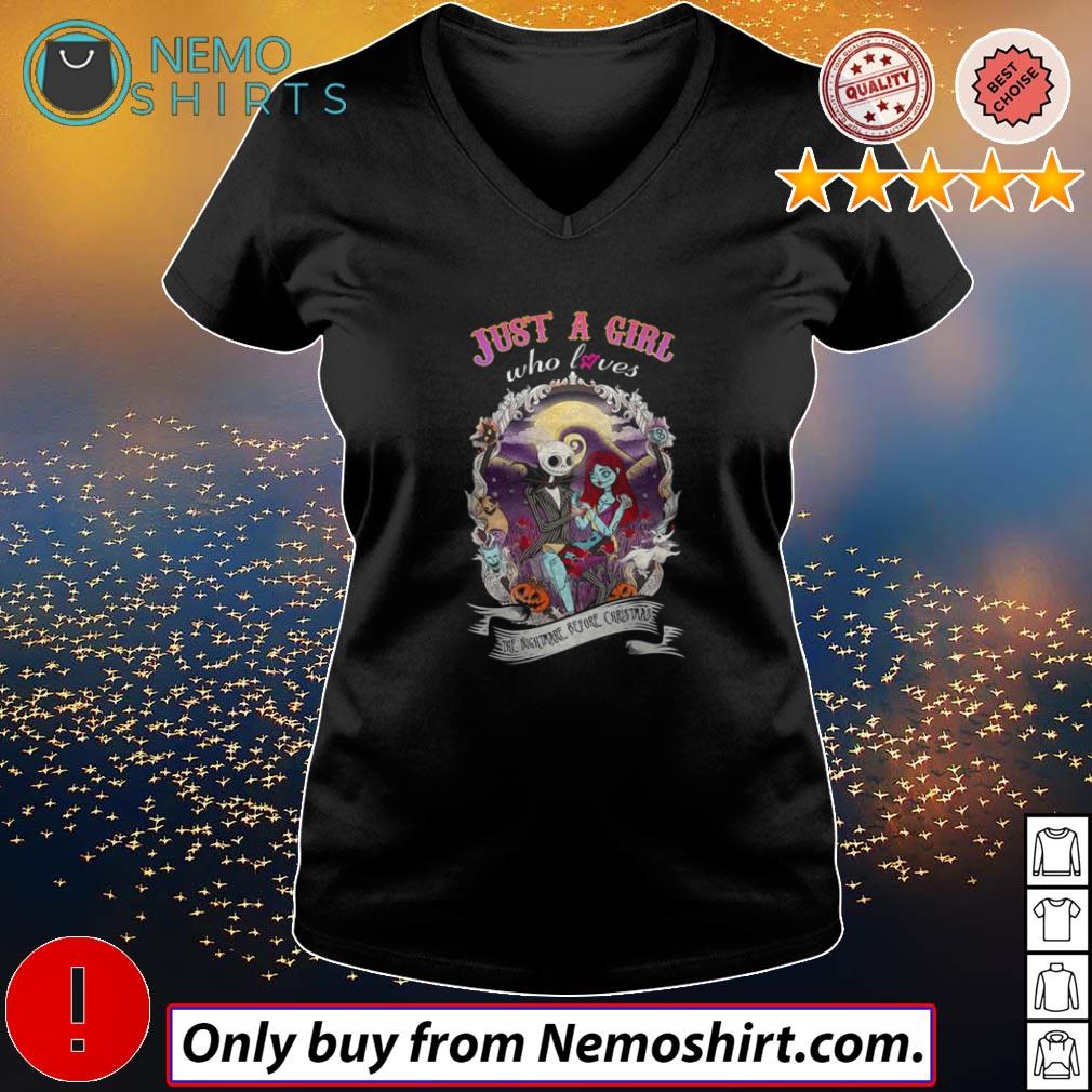 The nightmare before Christmas just a girl who loves halloween and new york jets  shirt, hoodie, sweater, long sleeve and tank top