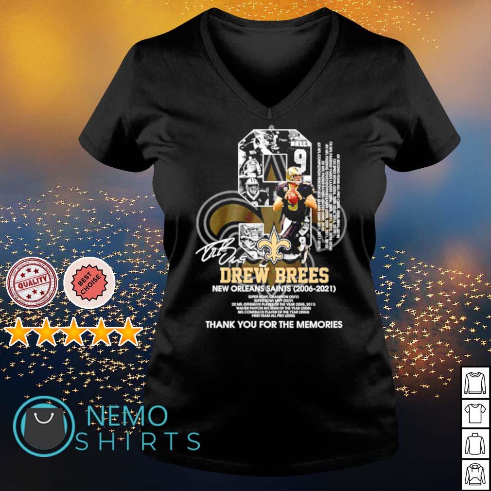 Drew Brees New Orleans Saints 2006 2021 thanks for the memories shirt,  hoodie, sweater and v-neck t-shirt