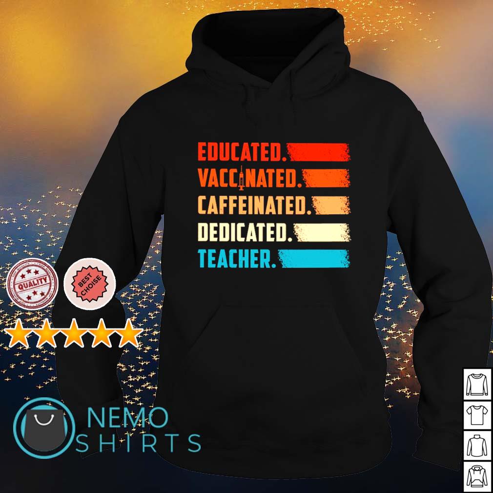 Multicolor Educated Teacher apparel Educated Vaccinated Caffeinated Dedicated Middle School Throw Pillow 16x16 Multicolor Educated Teacher apparel Educated Vaccinated Caffeinated Dedicated Middle School Throw Pillow 16x16