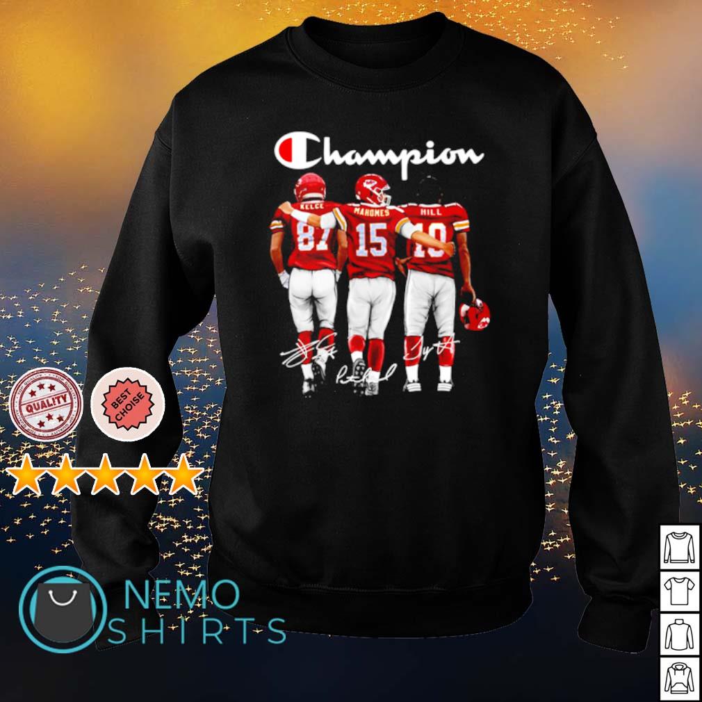 Kansas City Chiefs champion best players Kelce Mahomes Hill signature shirt,  hoodie, sweater and v-neck t-shirt