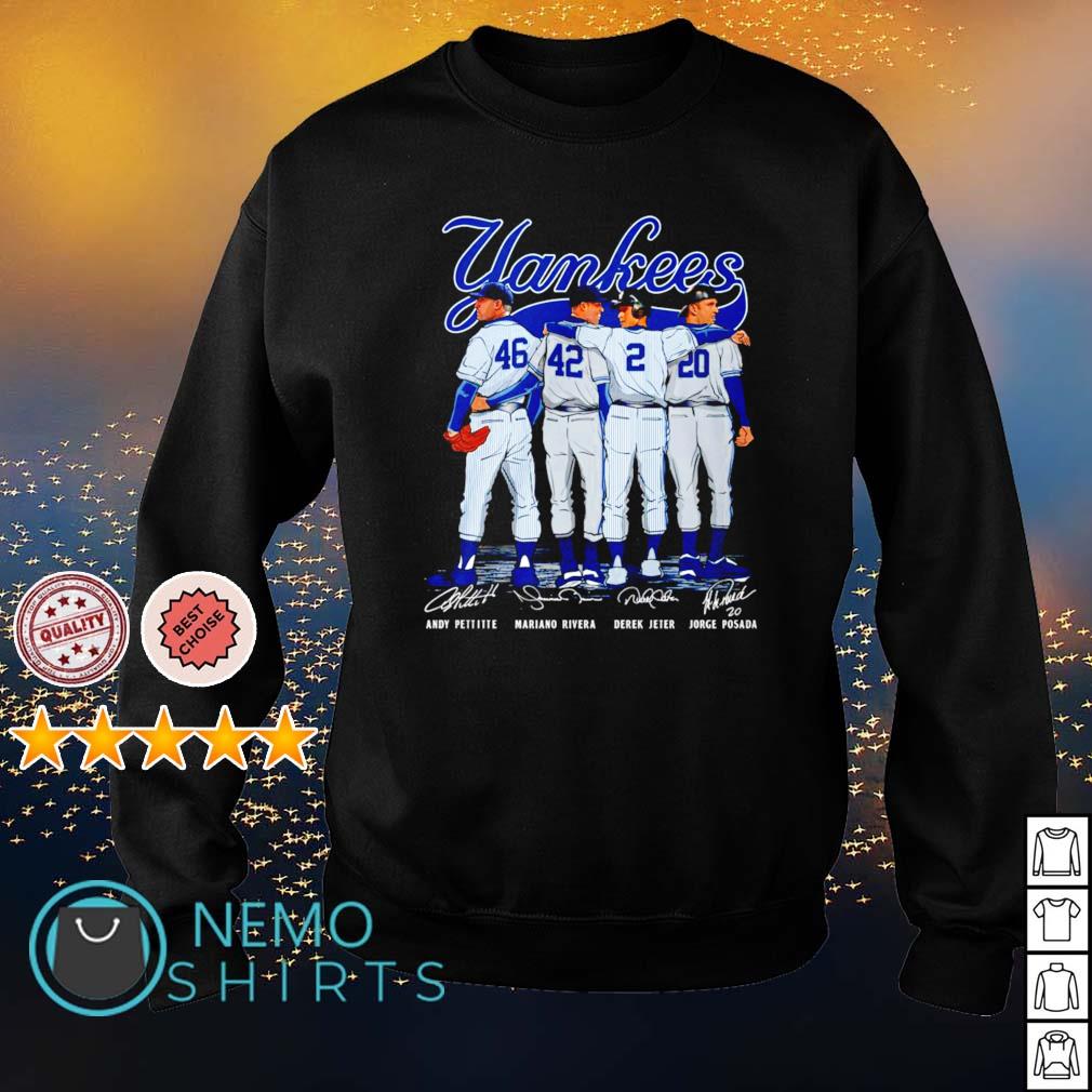 The Yankees Andy Pettitte Mariano Rivera Derek Jeter Jorge Posada  Signatures Shirt, hoodie, sweater, long sleeve and tank top